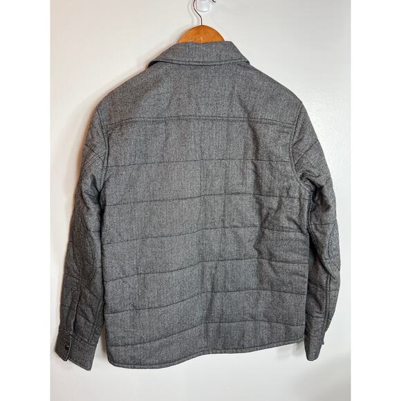 UNTUCKit Men's Vinifera Quilt Herringbone Shirt Jacket Gray Wool Blend Capsule - Picture 3 of 11